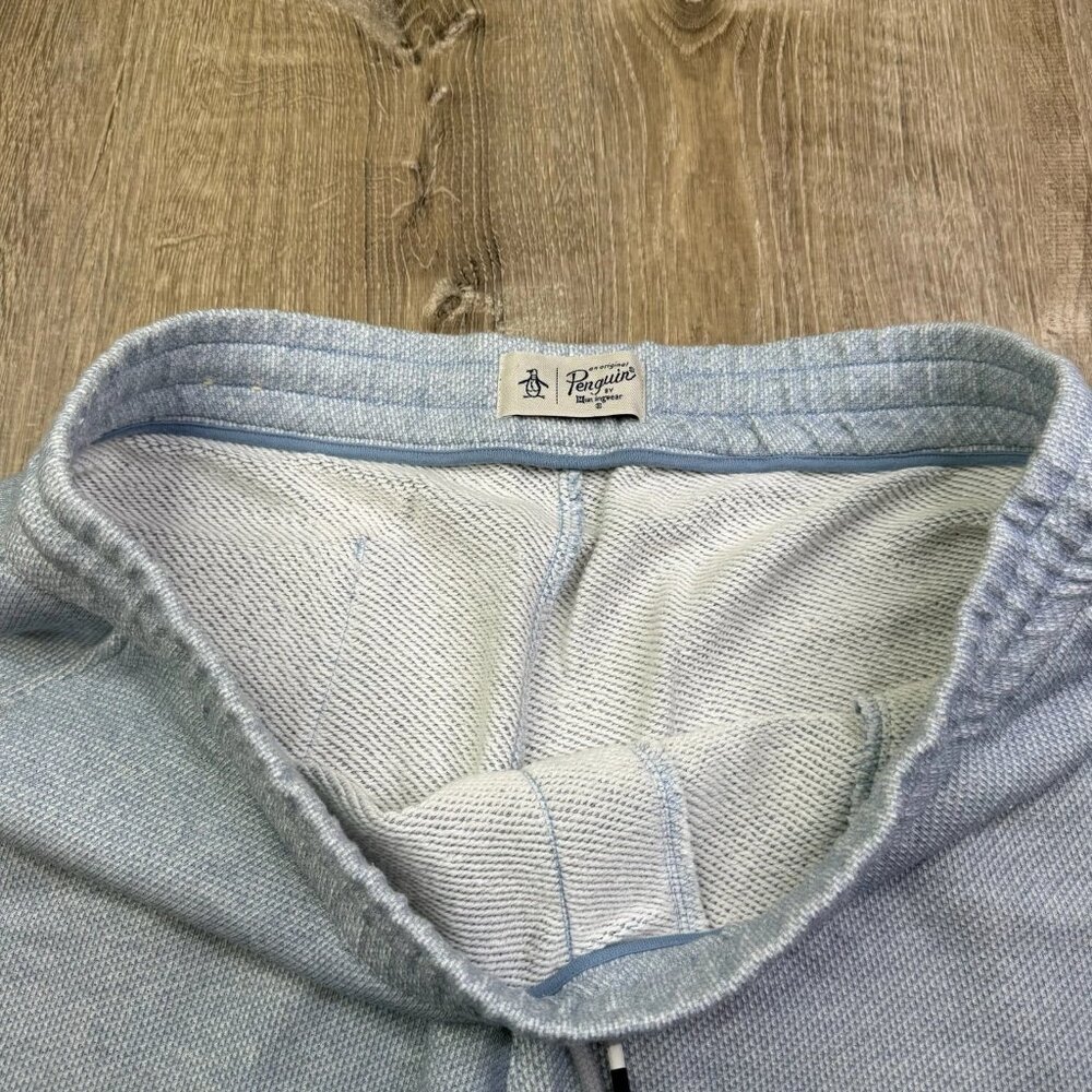 Original Penguin Mens Light Blue Marl Drawstring Waist 7" Sweat Shorts Size XL - Picture 4 of 13